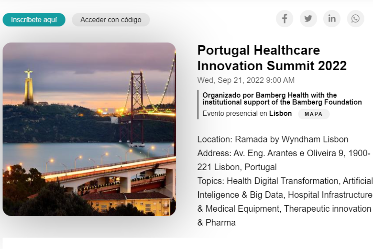 Participe no Portugal Healthcare Innovation Summit